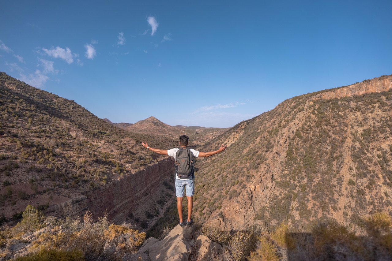 Hiking along coastal cliffs